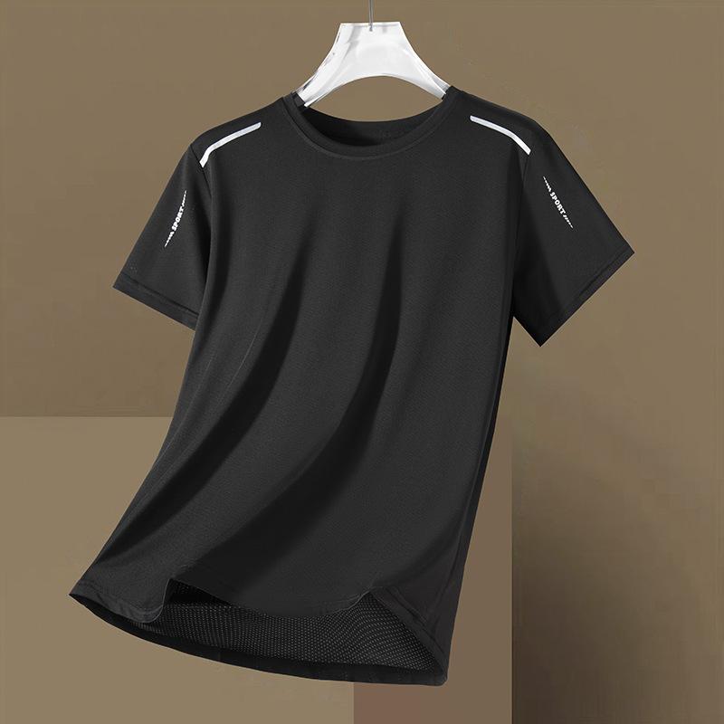 Quick-drying T-shirt High Elastic Short-sleeved Breathable Ice Silk Round Neck Men's Sports Running Outdoor Sun Protection