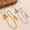 Japanese Minority Design Minimalist Necklace Stainless Steel Pig Nose Long and Simple Fashion OT Buckle Sweater Chain