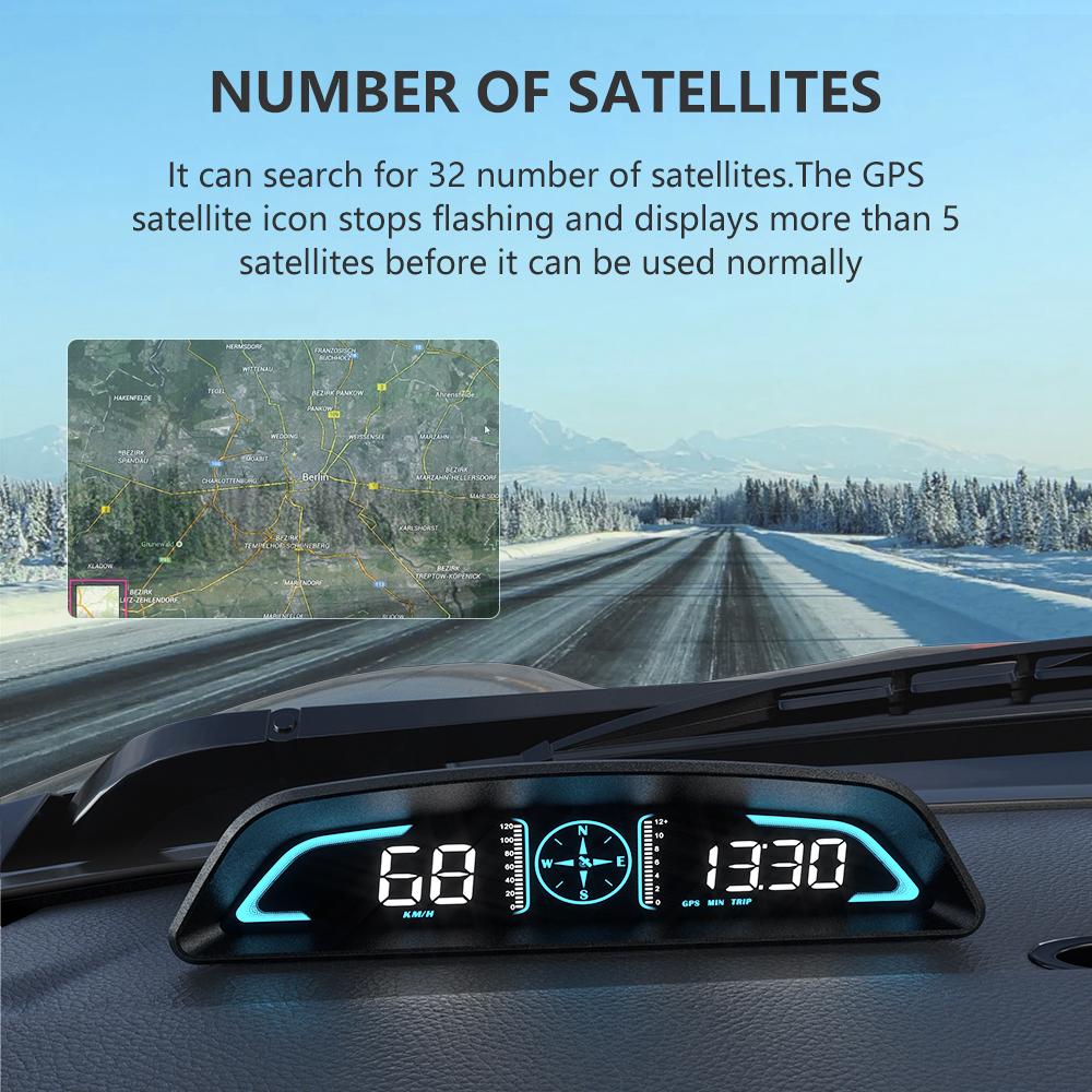WYOBD G3 GPS HUD Bordzeitanzeige Tacho Head-up-Display Auto Reisezubehör geeignet für alle
