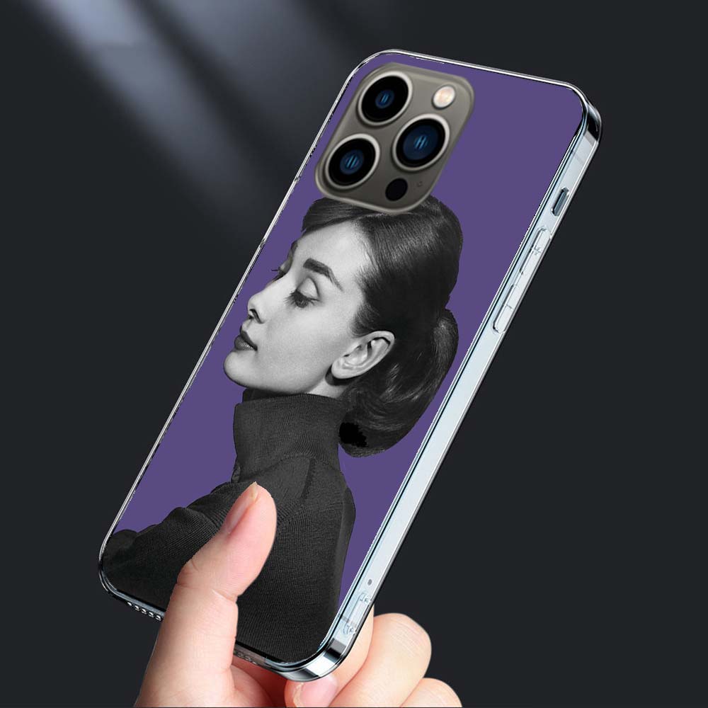 Audrey Hepburn Phone Case For Iphone 16E 15 Pro 14 Plus 17E 16 17 Pro Max Air 11 12 13 Mini Shockproof Capa Cute Cover TPU Cl