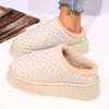 Platform Plush Slippers Women 2025 Warm Non Slip Winter Cotton Shoes Woman Thick Sole Fluffy Snow Boots Female