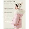 Yoyou Girls' Thickened Winter Down Jacket with Detachable Fur Collar