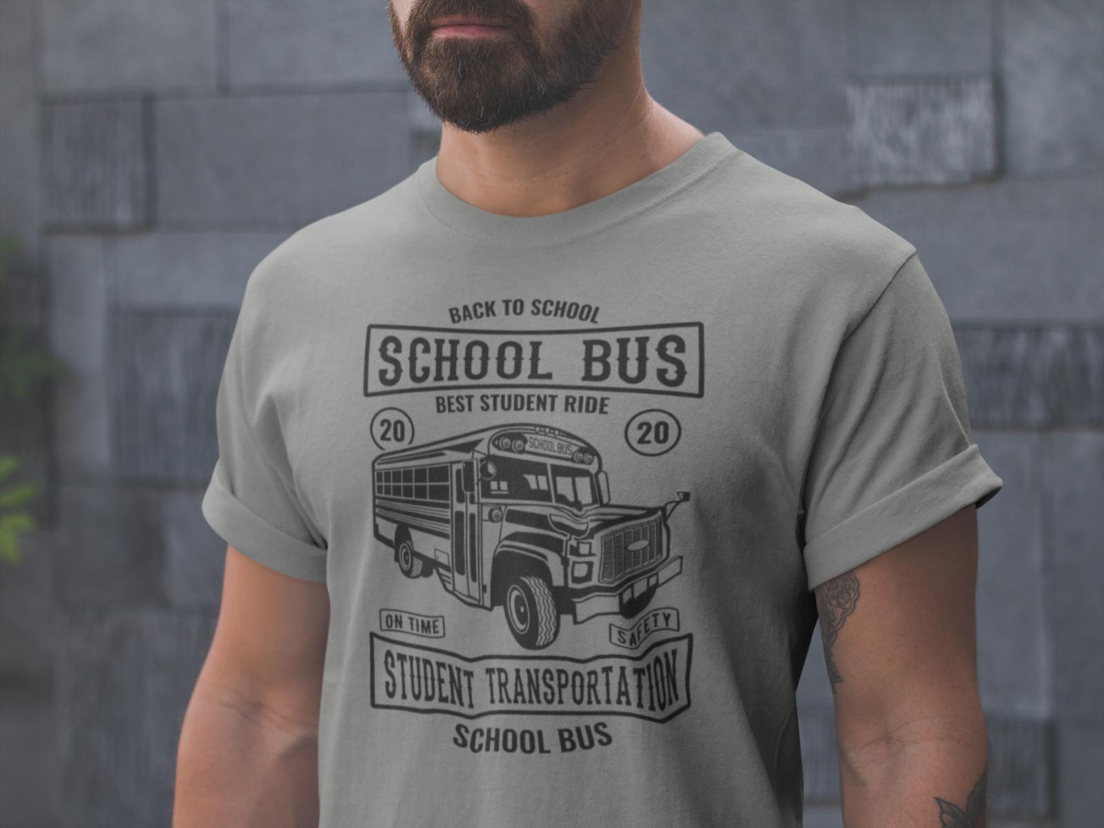 

School Bus T-Shirt Mens Womens Tees Top Student Transportation Graphic Tee Driver Gift for Bus Lovers 4XL