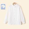 Girls' Pure Cotton Stand Collar Long Sleeve Shirt