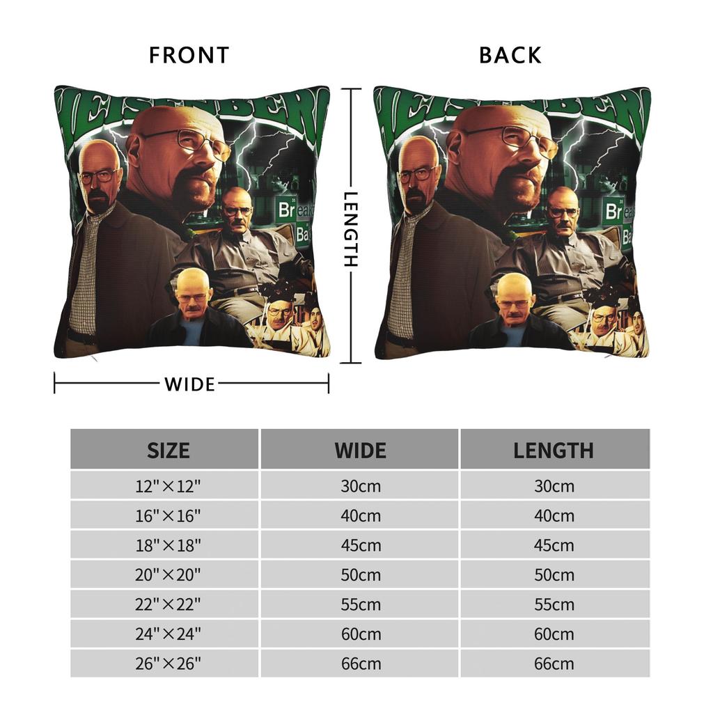 Heinsenberg walter white bb Pillow Case  Soft Pillow Cover For Living Room Bed Chair Funny Cushion Cover