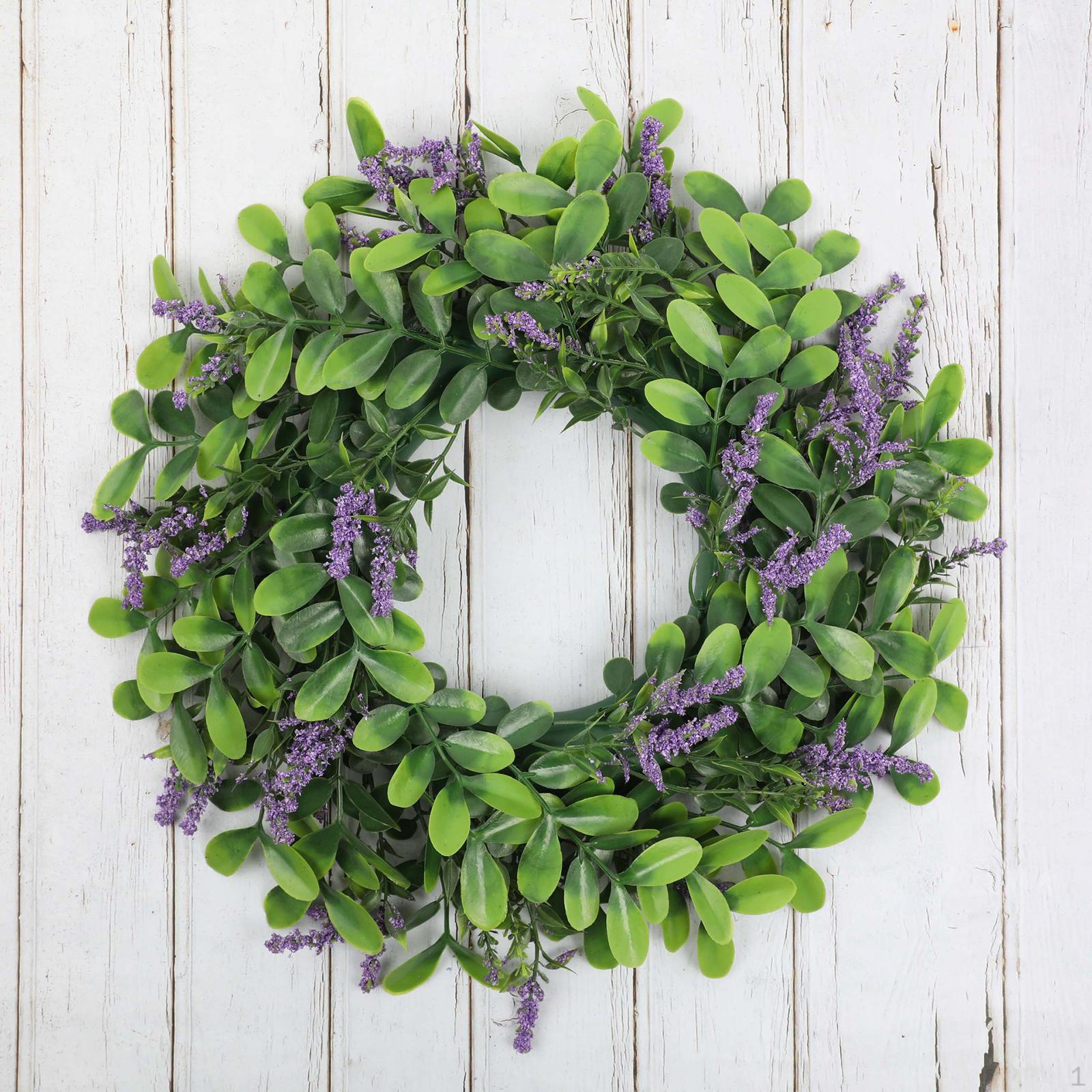 

Artificial Eucalyptus Wreath for Front Door Spring Wall with Green Leaves Faux