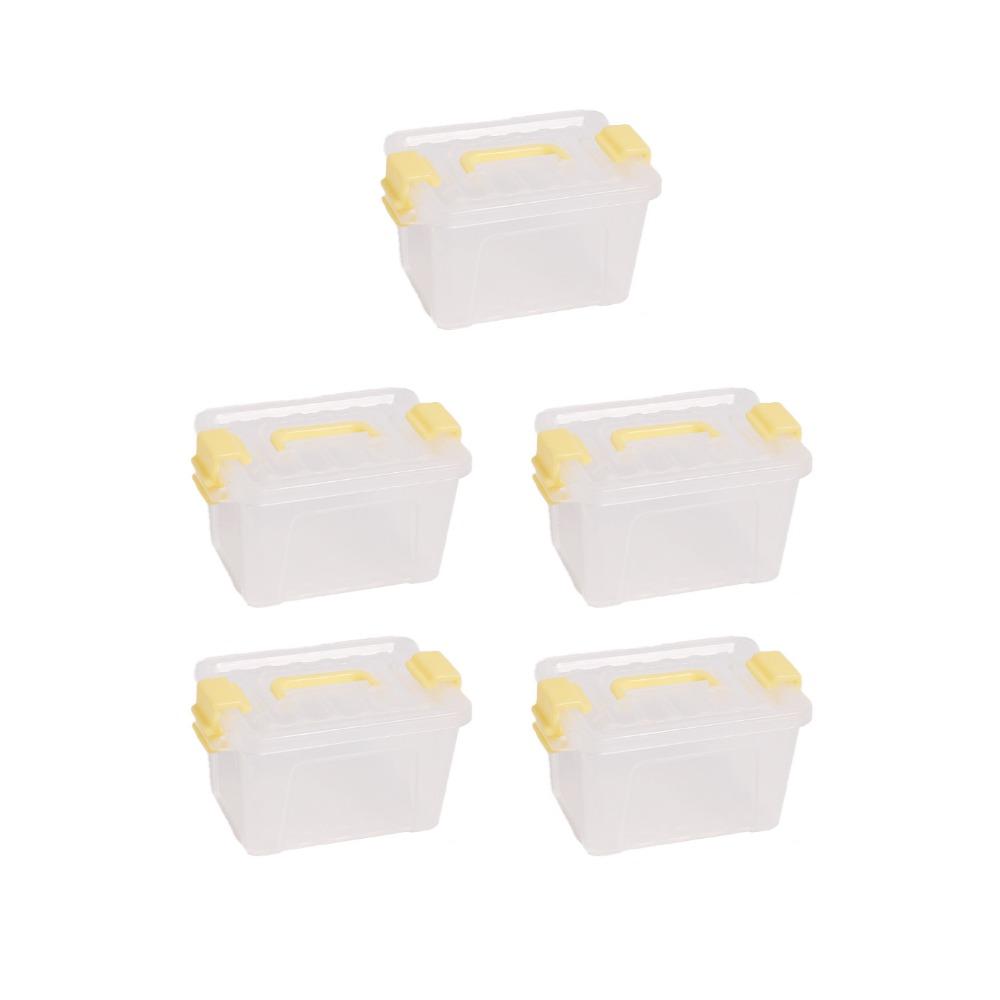 5pcs Nail Art Box Mini Storage Box Transparent Mini Storage Drawer Cute Beading Storage Case Desk абрикосовый 683₽