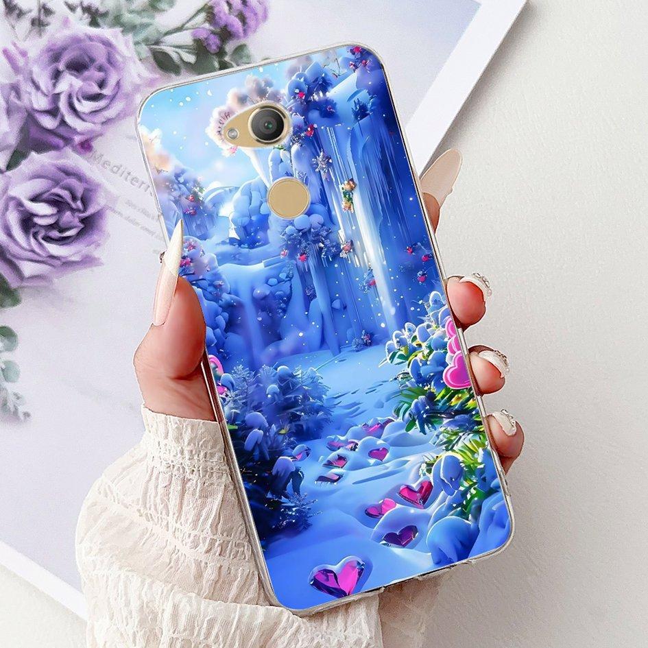 For Sony Xperia XA2 Case H3113 H3123 H3313 Cover Fashion Art Flower Painted Soft TPU Bumper on Sony Xperia XA2 Ultra H3213 Shell