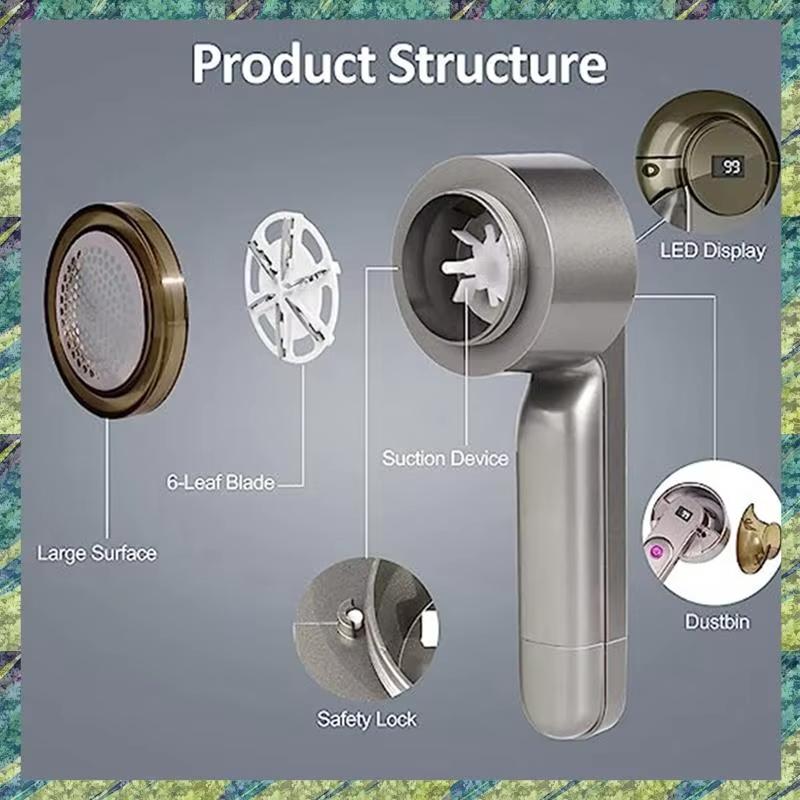 Fabric Shaver Rechargeable With LED Digital Display Removing Fuzz And Pill From Clothes for Home Use Pilling on Clothing