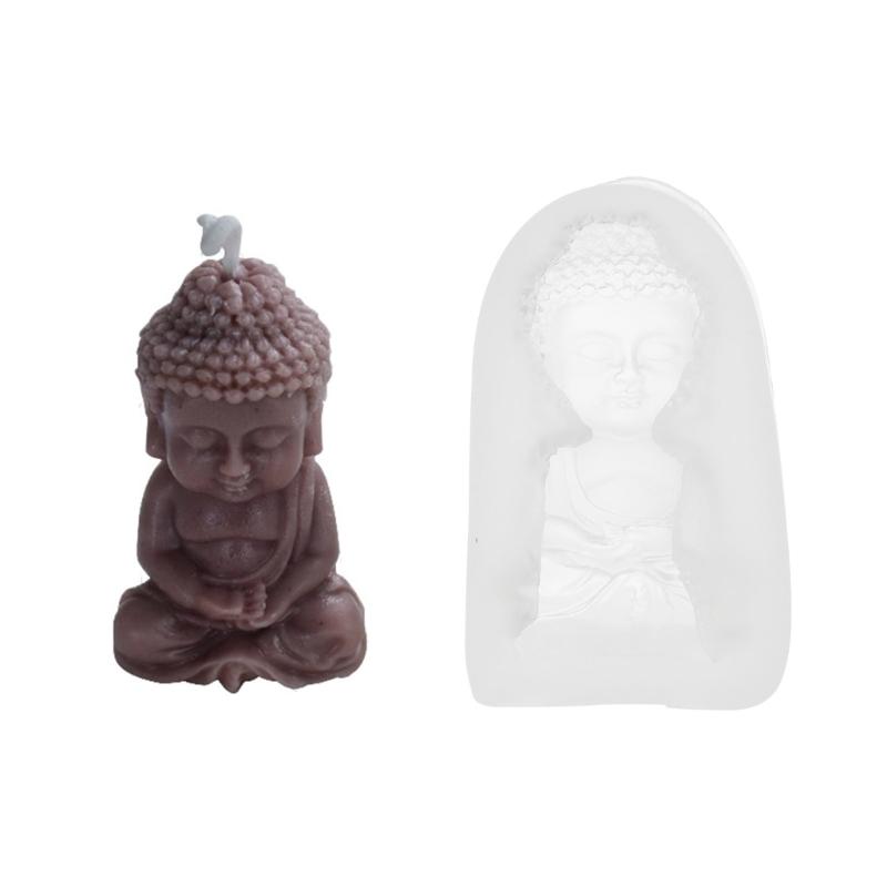 Buddha Silicone Candle Mold Church Buddha Incense Candle Plaster Decoration Mold DIY Church Candle Craft Fondant Mold