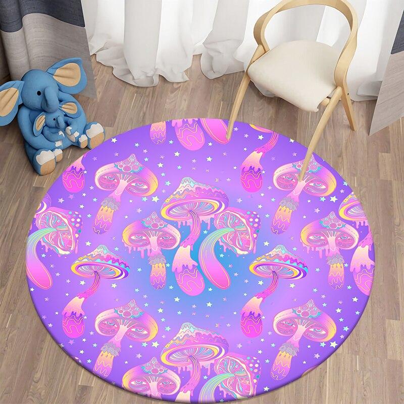 

Psychedelische Paddestoel Ronde Tapijt Voor Woonkamer Tapijten Kids Tapijt Zachte Antislip Vloermat Voor Kinderen Slaapkamer Tapijt tapis Diameter 60cm