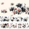 2M/Roll Black and White Flower PET Tape Ink Style Decorative Tape for Card Making Scrapbooking Planner Journal Stationery