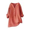 Women's Solid Color Long Sleeve Shirt with Stand Up Collar Casual Loose Blouse Button Down Tops