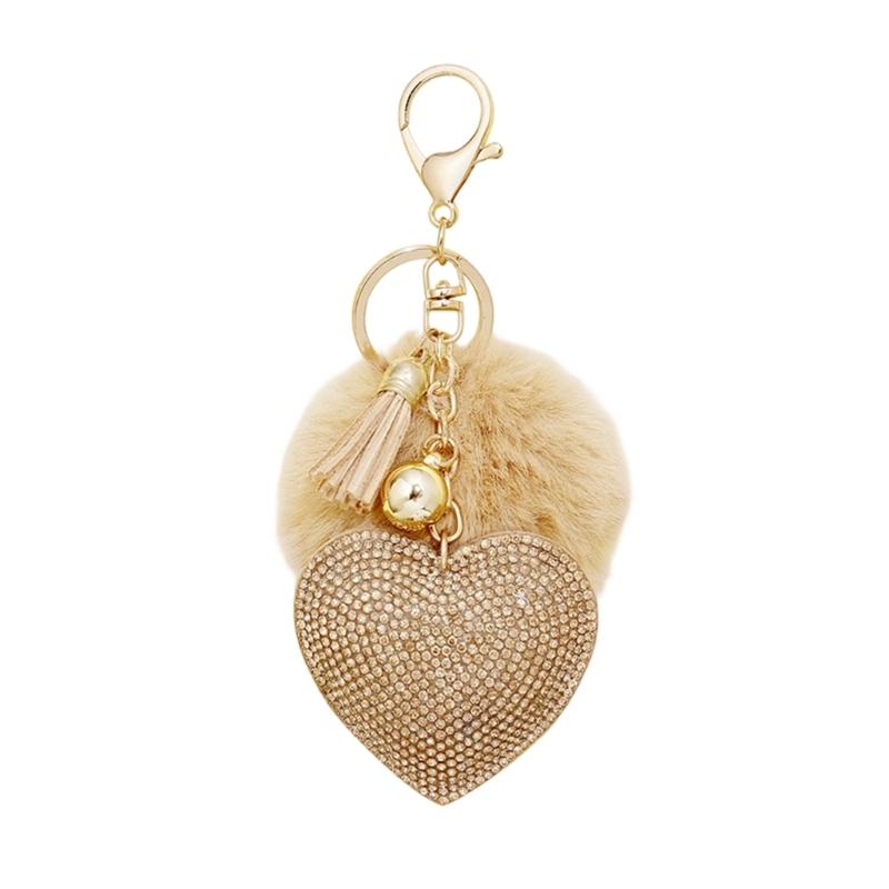 Elegant Heart Shaped Keychain With Rhinestones And Tassels For Bags And Keys Sturdy Zinc Alloy Design Key Pendant