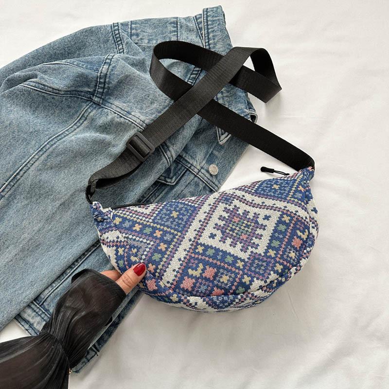 Ethnic Style Large Capacity Dumpling Bag Autumn New Fashion Trend One-shoulder Crossbody Bag Vacation Style Niche Women's Bag