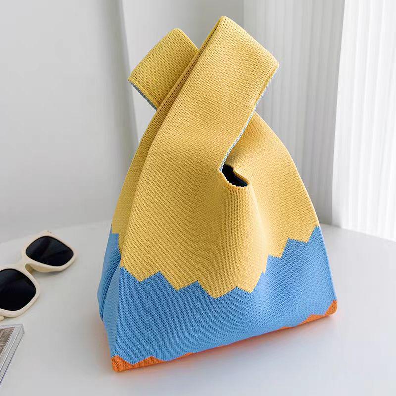 Trendy Women's Knitted Wool Bucket Bag - Versatile Japanese Korean Style Tote