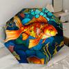 Stained Fish Design Automatic Opening Folding Umbrella with Iron Frame Perfect for Fans,Travelers,Daily Use,and Festive Gifts!1121009a
