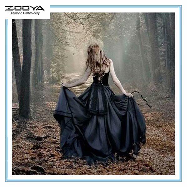 

ЗООЯ DIY 3D круглая алмазная картина Лесная девушка Вышивка крестиком домашний декор