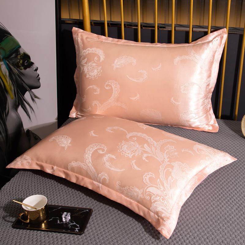 Summer Ice Silk Jacquard Pillowcase for Student Dormitory