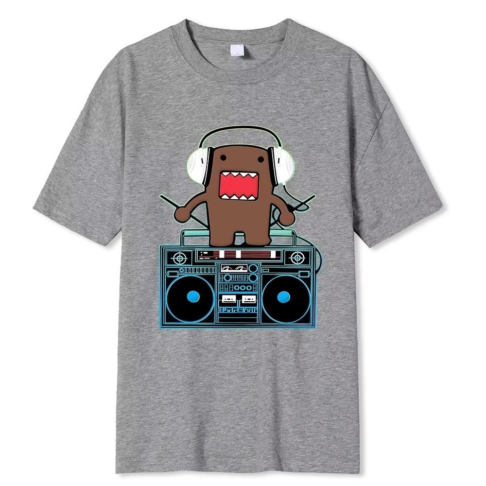 Domo Kun DJ Domo T Shirts Men Cotton Humorous T-Shirts  Breathable O-Neck Short Sleeve Harajuku Loose Tees Cotton Tops Gift Idea