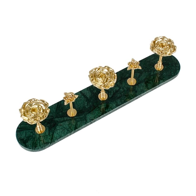Luxury Wall-Mounted Bronze Marble Bathroom Hook Coat Hanger for Entry Bedroom And Entrance Clothing Storage Organizer