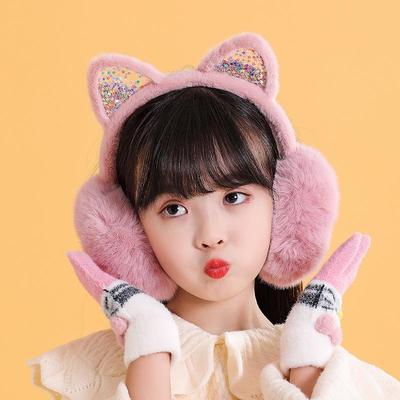 Niedliche Katzen-Ohrenschützer im koreanischen Stil für Mädchen - Winter-Ohrenwärmer
