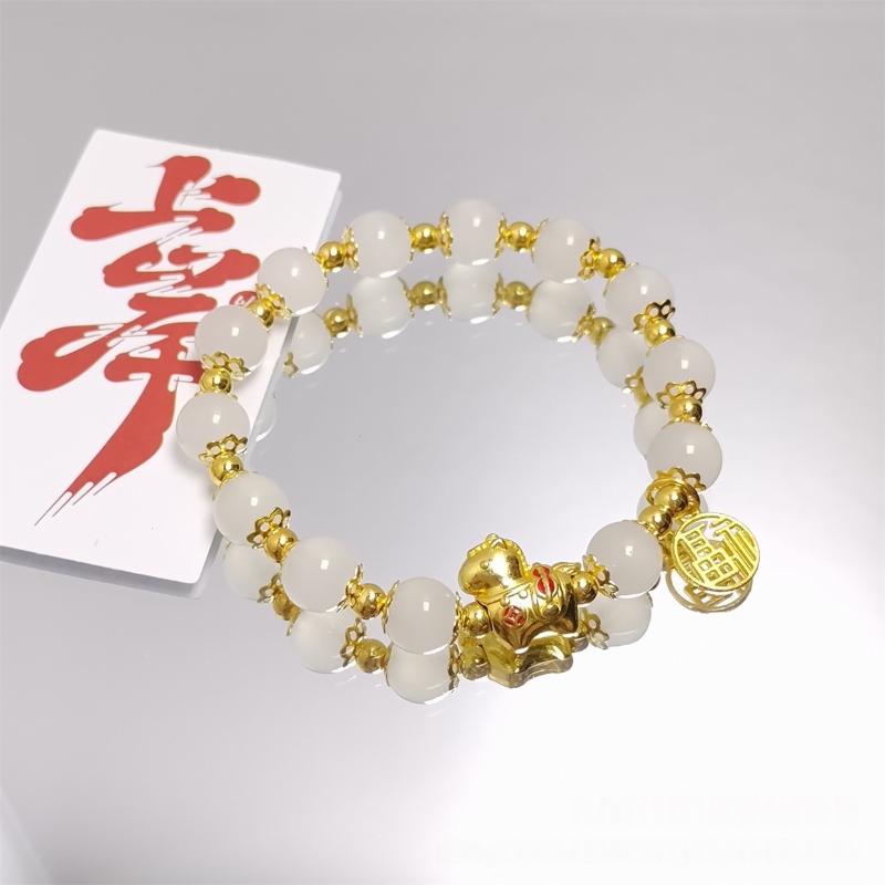 Chinese Style Zodiac Horse Bracelet For Women Men Life Year Amulet Lucky Beads Blessing Bracelet Friendship Couple Jewelry Gift