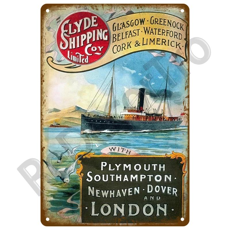 Vintage Metallschilder mit Sommerstrand, berühmte Stadtlandschaft, Poster, Blechschild, Retro-Wandkunst, Dekor für Wohnzimmer, Zuhause, Meer