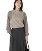 [Human Woman] Mock Neck Shirt (Clear Ponte Fabric)  Women's  077-5260011 040Beige M