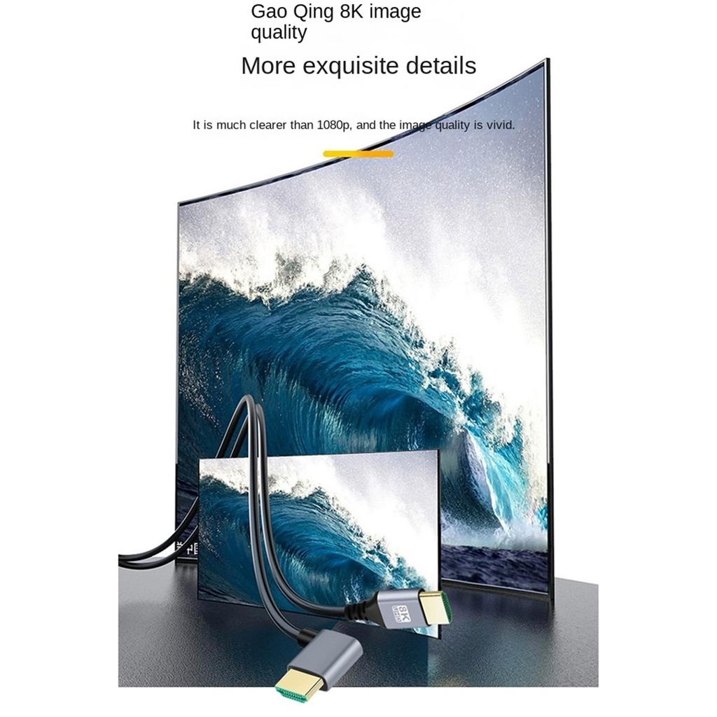 8K 90 Degree HDMI 2.1V Cable Cord 8K 60Hz 4K 120Hz 48Gbps EARC ARC HDCP Ultra High Speed HDR for HD TV Laptop Projector PS4 PS5
