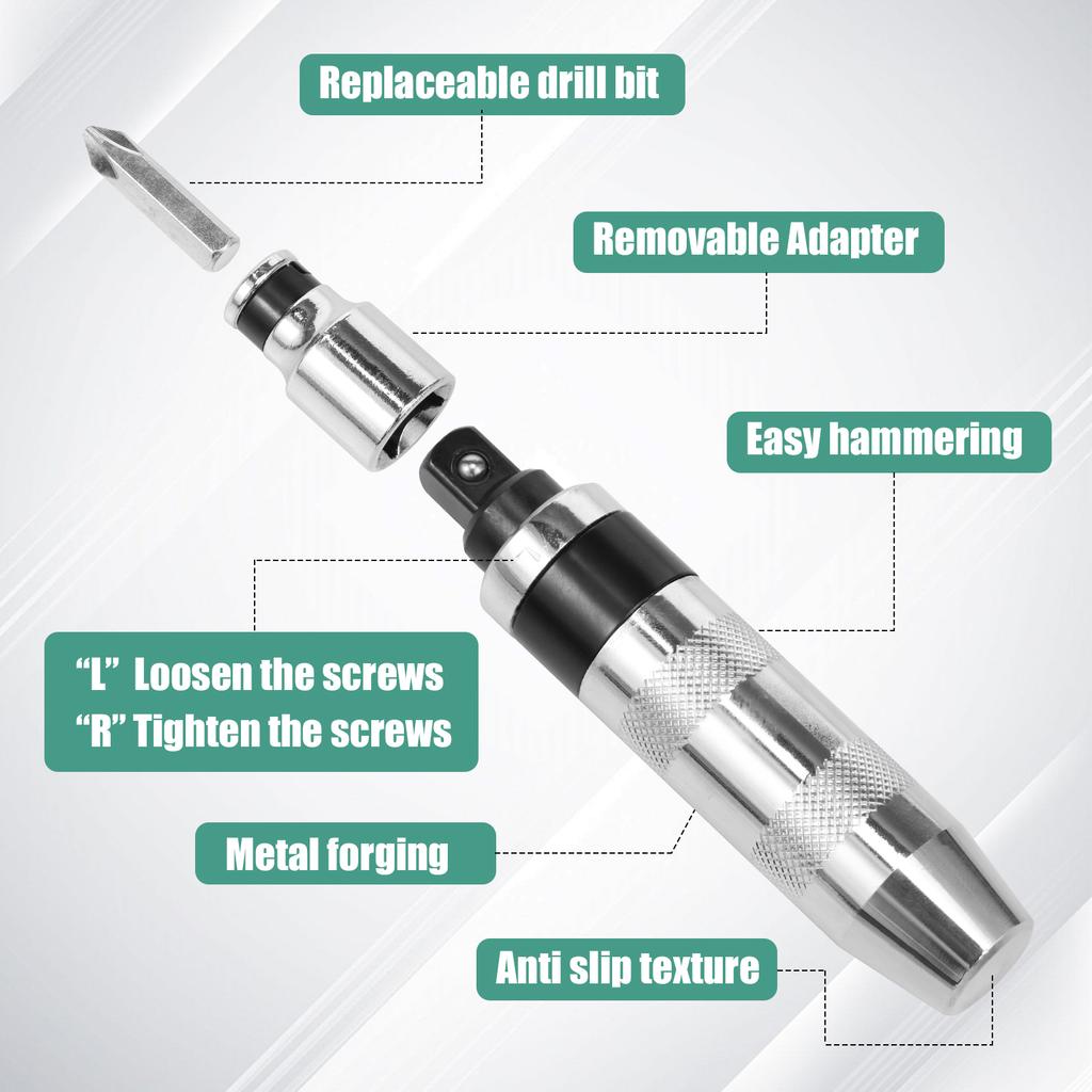 1/2" Hand Impact Screwdriver Driver Bit Set Manual Impact Driver Impact Screwdriver Set Rusted Fasteners Bolts Removal Tool