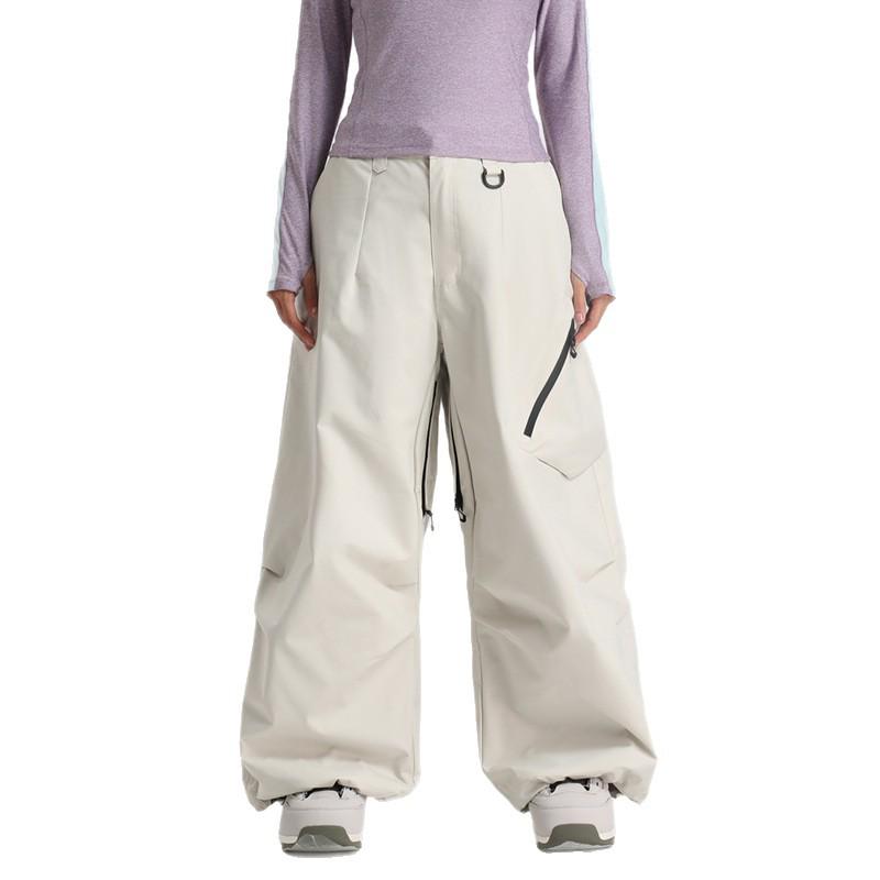 New Unisex Windproof Waterproof Ski Pants - Warm, Solid Color, Loose Fit for Outdoor Snowboarding