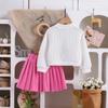 Girls' Stylish Top & Skirt 2-Piece Outfit Set
