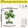  Acrylic Boho Style St. Patrick'S Day Four-Leaf Clover Sun Catcher, Plant Theme Art Decoration, Suitable for Home and Office, Universal Holiday 
