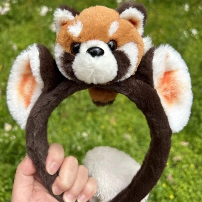 Lovely Stuffed Raccoon Headband for Women Face Washing Birthday Party Gathering Headpiece School Event Hair Accessory