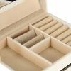 Beige Jewelry Box with Mirror for Girls Gift