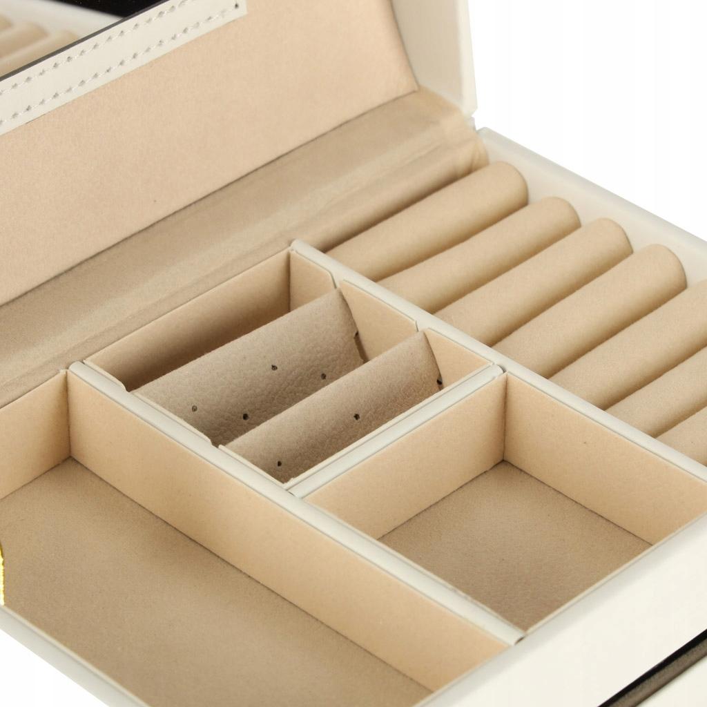 Beige Jewelry Box with Mirror for Girls Gift