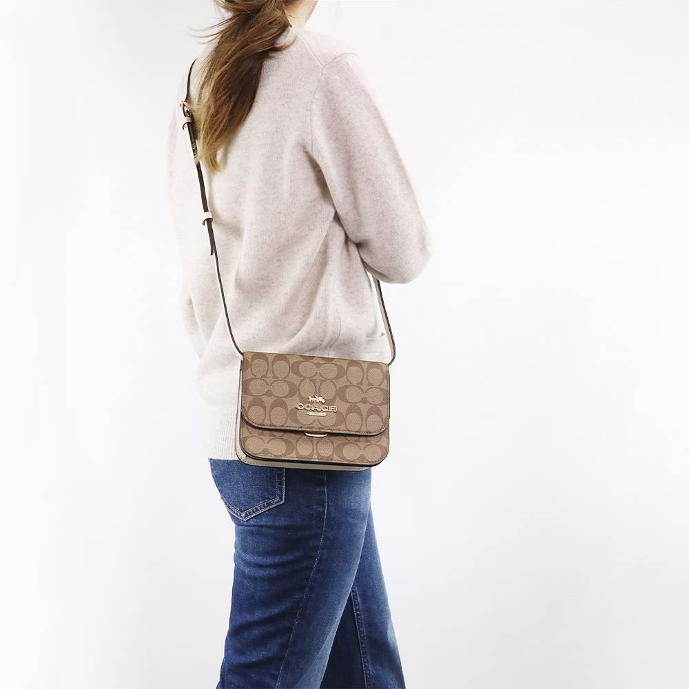 Coach Shoulder Bag IMDJ8 #C5592 Khaki/White [Used]