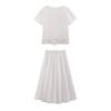 Elegant Lace Patchwork Top & Skirt Set