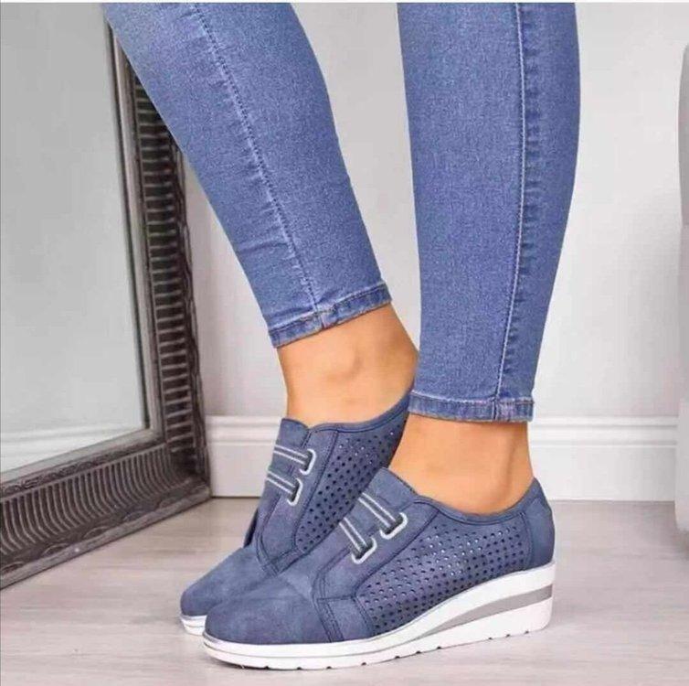 Round Head Wedge Women's Shoes Elastic Band Shallow Mouth Platform Single Shoes Women