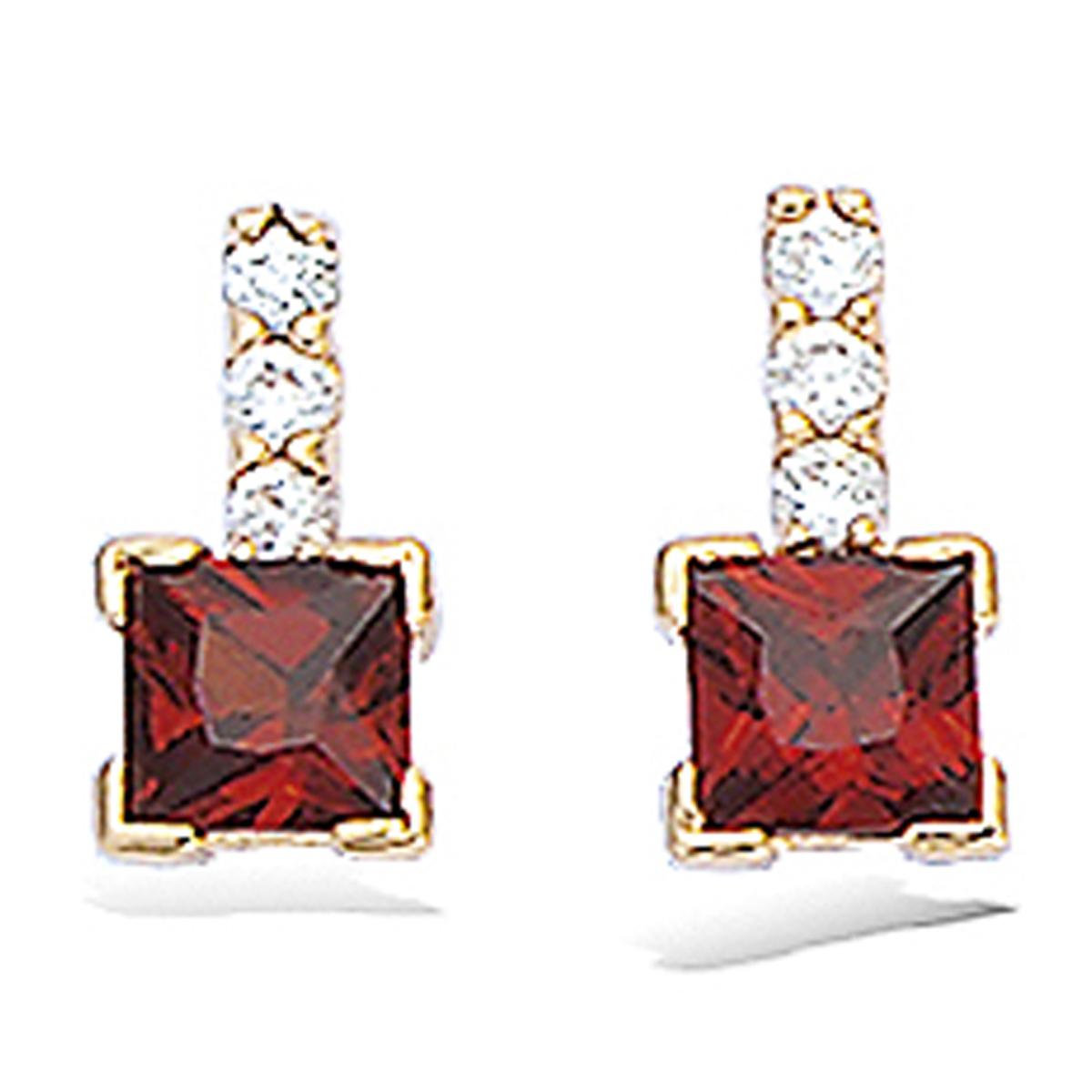 Les TréSors De Lily [L4650] - Boucles Plaqué Or 'Celestina' Rouge Doré - 12X6 Mm čErvená-image