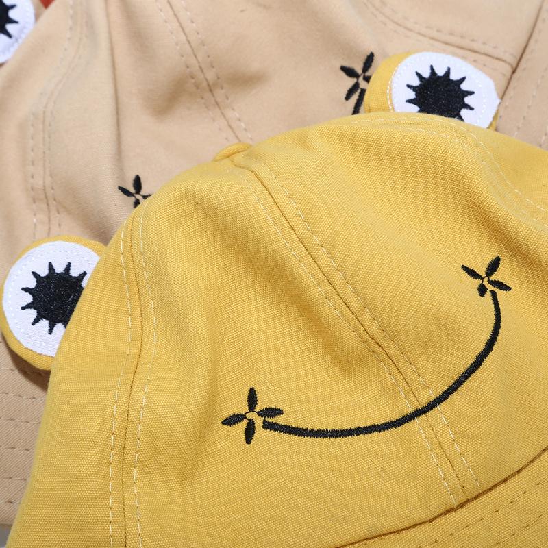 Cartoon Frog Plush Cotton Linen Bucket Hat Korean Fashion Soft Girl Student Couple Sun Hat Four Seasons