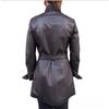 Autumn and Winter Long-length Leather Jacket Leather Windbreaker Jacket Women Stand Collar