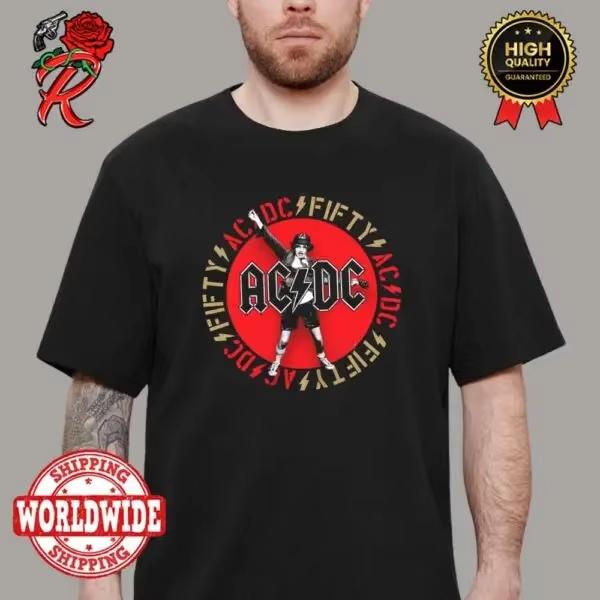 AC DC Band Concert Summer 2025 Europe Tour Poster Classic Men's and Women's T-shirt Parent-child Printed Short Sleeve