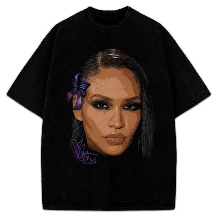 

Cassie Ventura T-Shirt Proud Strong Survivor Purple Ribbon DV Awareness Tee M