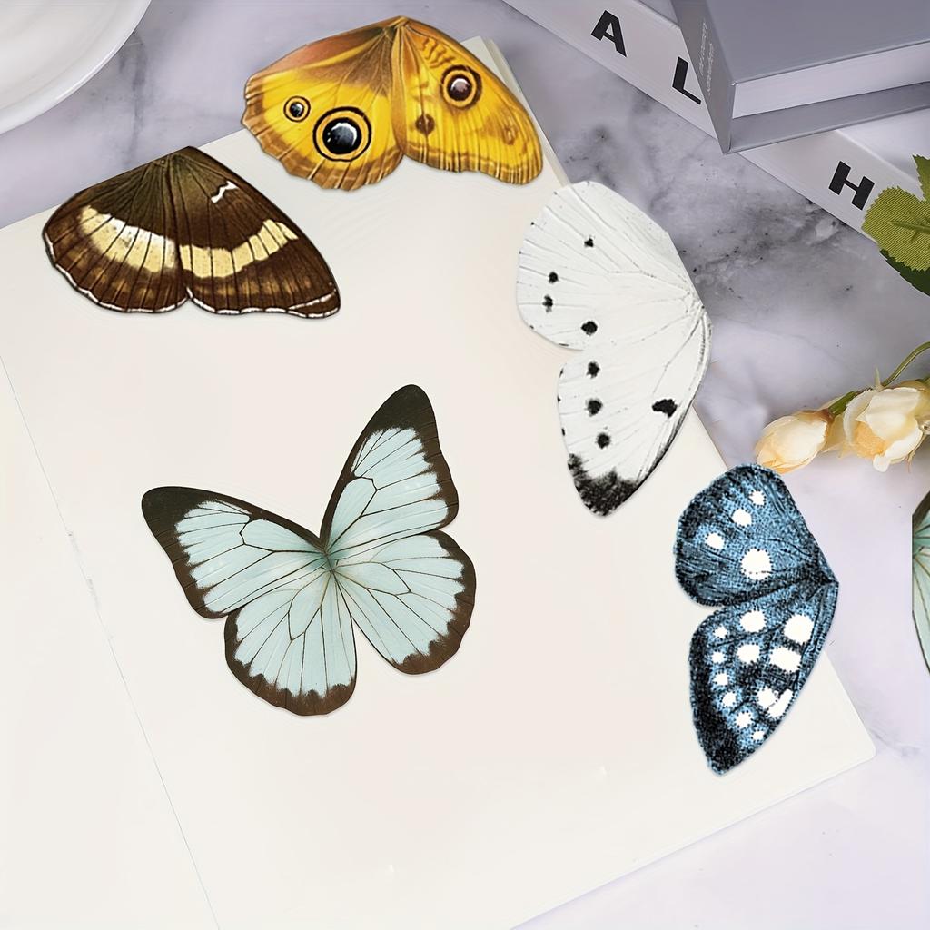 Set of 5 Vintage Butterfly Magnetic Bookmarks, Double-Sided Page Markers, Perfect for Book Enthusiasts