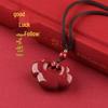 Guizhou Wanshan Cinnabar Ruyi Lock Pendant Necklace - Unisex Purple Gold Sand Amulet Jewelry