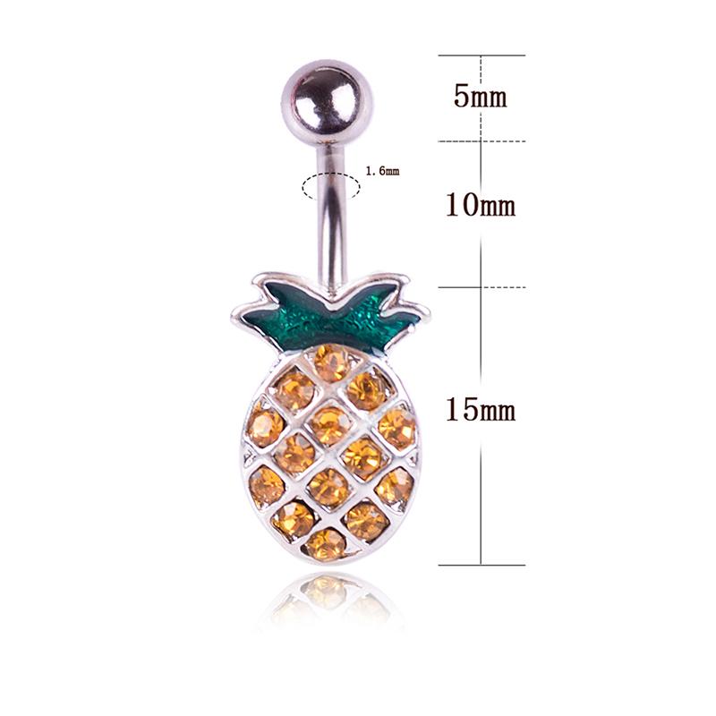 Pineapple Steel Navel Rings  Belly Button Ring Bar Body Piercing Jewelry