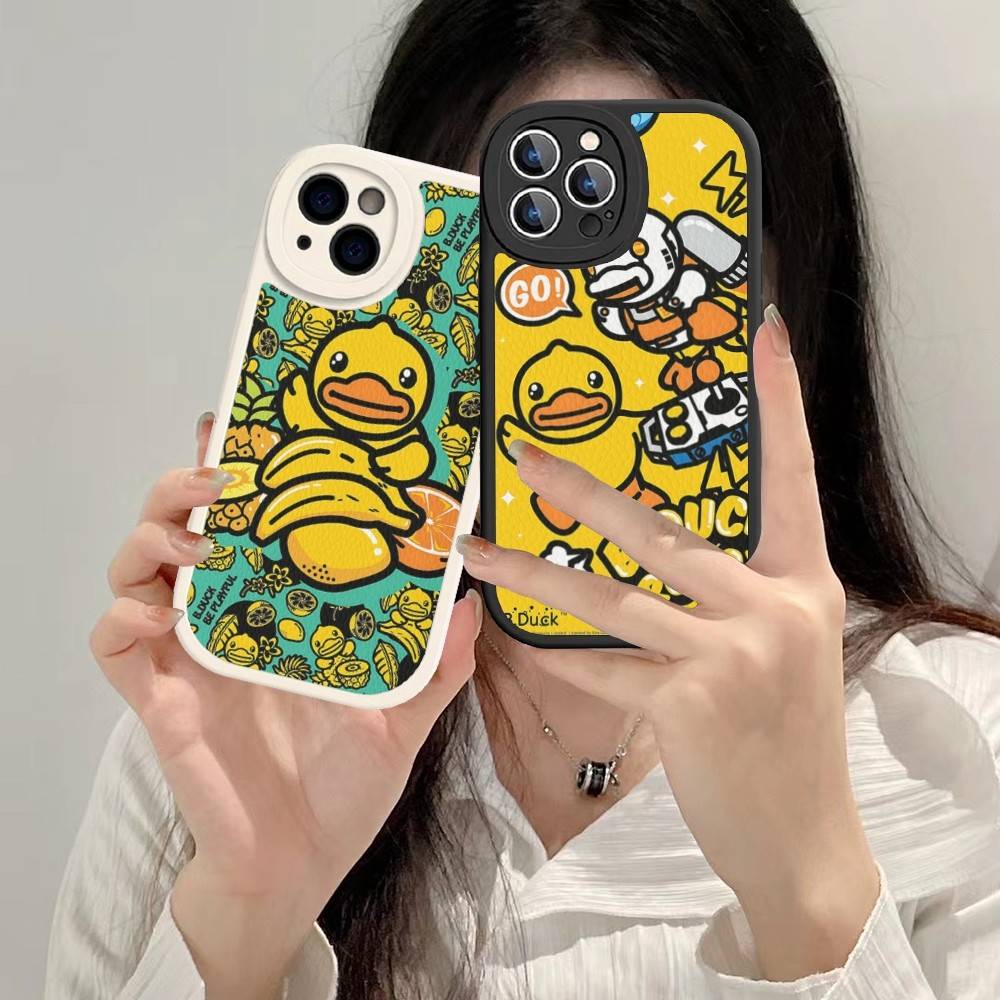 B-B Duck Anime Phone Case For IPhone 16 15 14 13 12 11 Pro Max Plus Shockproof Leather Cover