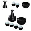 -Sake-Set, Tassen mit Wärmer, Traditionelle Wärmeschale, 4 Tassen Sake-Getränk, Porzellan Keramik Geschenk für Restaurants, Zuhause